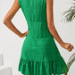 Ruffle Hem Asymmetrical Neck Sleeveless Dress
