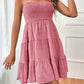 Full Size Smocked Tiered Sleeveless Mini Dress