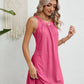 Eyelet Grecian Neck Mini Dress
