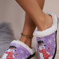 Snowman Round Toe Faux Fur Slippers