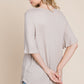 BOMBOM Round Neck Waffle Knit T-Shirt