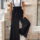 Tied Wide Leg Pants with Shoulder Straps