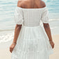 Smocked Eyelet Off-Shoulder Mini Dress