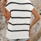 Striped Round Neck Short Sleeve Knit Top