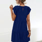 Ruffled Round Neck Cap Sleeve Mini Dress