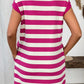 Contrast Striped Round Neck Short Sleeve Mini Dress