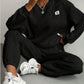 Texture Round Neck Long Sleeve Top and Pants Set