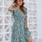 Ruffled Ditsy Floral Surplice Mini Dress