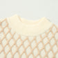 Diamond Pattern Mock Neck Long Sleeve Sweater