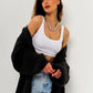 Open Front Long Sleeve Longline Cardigan