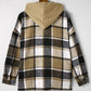Plaid Button Up Hooded Shacket