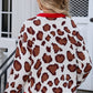 Leopard Round Neck Long Sleeve Sweater