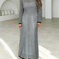 Devine Tied Round Neck Striped Sweater Dress