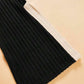 Contrast Round Neck Long Sleeve Top and Bootcut Pants Set
