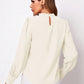 Ruched Mock Neck Long Sleeve Blouse