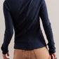 Ribbed Round Neck Long Sleeve Top