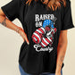 Full Size RAISED ON COUNTRY Round Neck T-Shirt