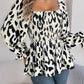 Square Neck Flounce Sleeve Blouse