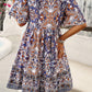BeyondCute Printed V-Neck Half Sleeve Mini Dress