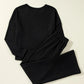 Round Neck Long Sleeve Top and Drawstring Pants Lounge Set