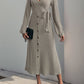 Perfee Ribbed Tied Surplice Long Sleeve Dress