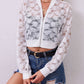 Sheer Baseball Collar Zip Up Jacket