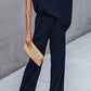 Single Shoulder Short Sleeve Jumpsuit