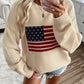 Devine US Flag Round Neck Long Sleeve Knit Top