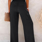 Full Size Decorative Button High Waist Pants