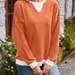 Contrast Round Neck Long Sleeve Sweatshirt