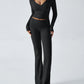 Devine Ruched Long Sleeve Top and Pants Set