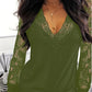 Full Size Lace Detail V-Neck Long Sleeve Blouse