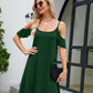 Ruffled Scoop Neck Mini Dress