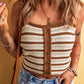 Decorative Button Striped Knit Cami