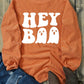 Letter Graphic Round Neck Long Sleeve Sweatshirt