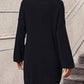 Collared Neck Long Sleeve Sweater Dress with Pockets