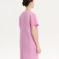 Slit Notched Short Sleeve Mini Dress