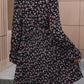 Floral Tie Front Long Sleeve Dress