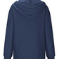 Drawstring Quarter Button Long Sleeve Hoodie