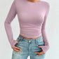 Backless Round Neck Long Sleeve T-Shirt