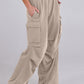 Elastic Waist Wide Leg Pants with Pockets