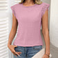 Lace Detail Round Neck Cap Sleeve Top