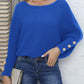 Full Size Boat Neck Long Sleeve Sweater