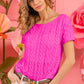 BiBi Cable Knit Short Sleeve Sweater - Brand BiBi