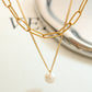 Freshwater Pearl Titanium Steel Double-Layered Necklace
