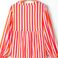 Striped Notched Flounce Sleeve Blouse