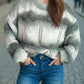 Openwork Round Neck Long Sleeve Sweater
