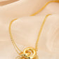 Halo Crown Jewelry Linked Ring Pendant Chain Necklace