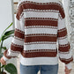 Heart Round Neck Long Sleeve Sweater