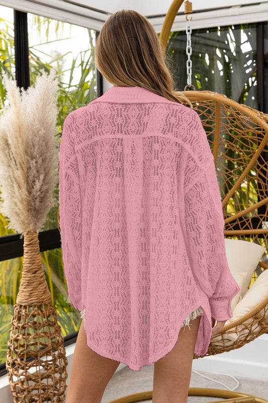 BiBi Oversized Lace Shacket with Front Pockets - Brand BiBi